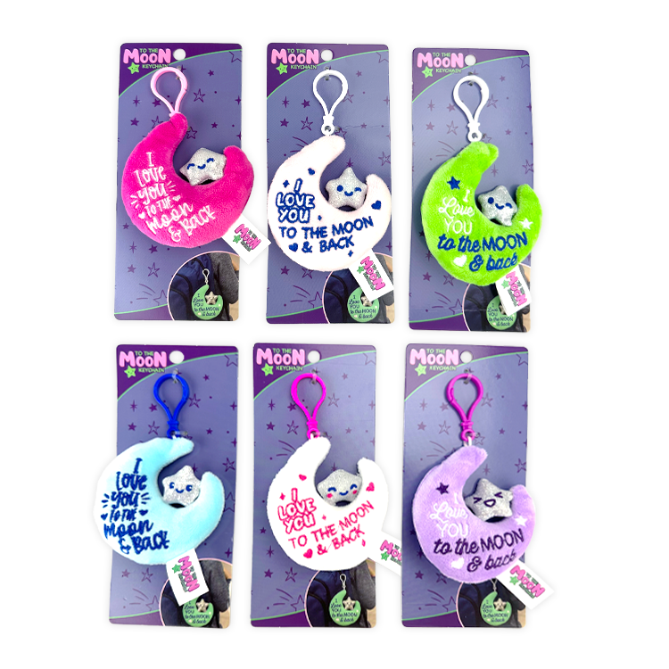 Moon Plush Keychain - 6 Pieces Per Retail Ready Display 26147 NOVELTY INC