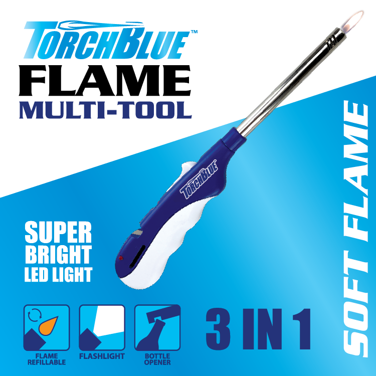 Grilling Center Lighter Assortment Floor Display - 74 Pieces Per Retail Ready Display Kit 88623 TORCH BLUE