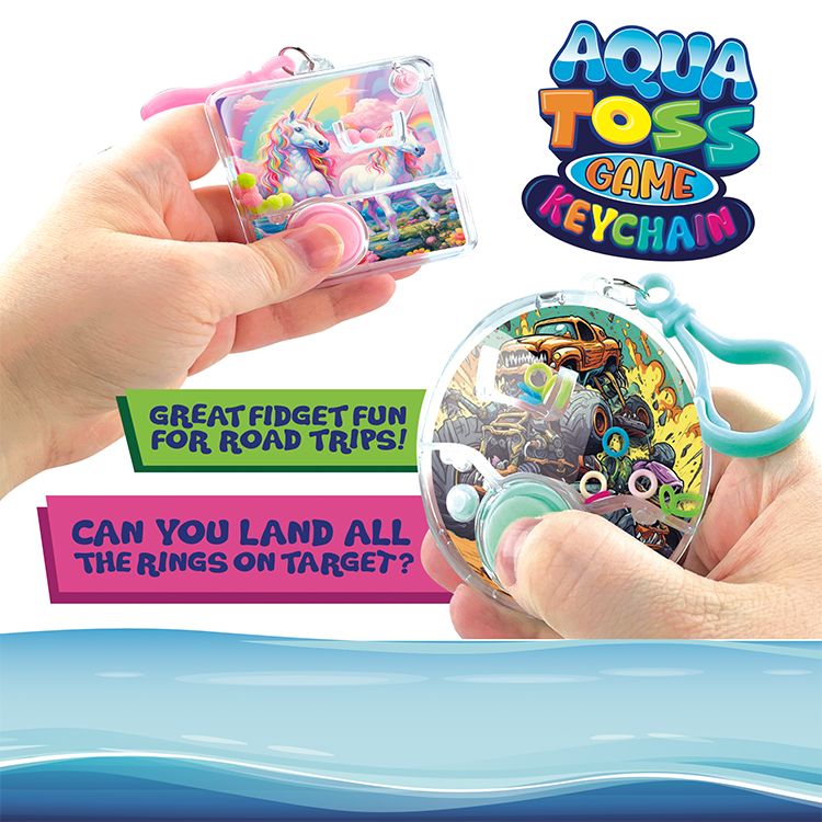 Aqua Ring Water Toss Game Keychain - 12 Pieces Per Retail Ready Display 26310 KIPP BROTHERS