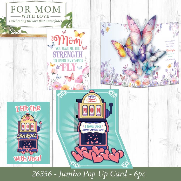 Mothers Day For Mom with Love Assortment Floor Display - 86 Pieces Per Retail Ready Display Kit 88624 NOVELTY INC