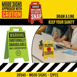3D Standing Mood Caution Sign Assortment - 12 Pieces Per Retail Ready Display 26540