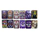 Encendedor Metálico con Tapa Abatible Calavera de Azúcar - 12 Piezas por Expositor Listo para la Venta al por Menor 26548