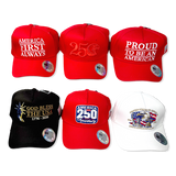 Gorra Patriótica Estadounidense EE. UU. 250 - 6 Piezas Por Exhibidor Listo Para Vender 26553