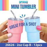 Stainless Steel 2oz Insulated Mini Shot Tumblers - 12 Pieces Per Retail Ready Display 26626