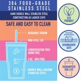 Stainless Steel 2oz Insulated Mini Shot Tumblers - 12 Pieces Per Retail Ready Display 26626