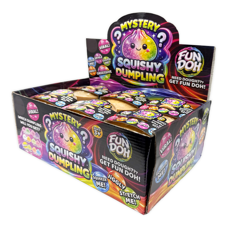 Fun Doh Squishy Mystery Dumpling Toy - 12 Pieces Per Retail Ready Display 26726