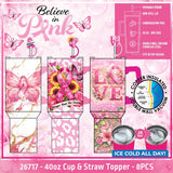 Believe in Pink Breast Cancer Awareness Hydration Impulse Assortment Floor Display - 75 Pieces Per Retail Ready Display Kit 88632