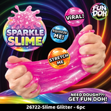 Fun Doh Glitter Slime - 6 piezas por expositor listo para venta al por menor 25034