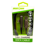 3-IN-1 Charging Dock 3FT USB-C Connector USB-A Adapter Cable - 6 Pieces Per Retail Ready Display 26753