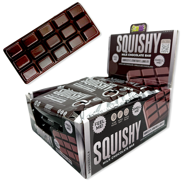 Fun Doh SquishZilla Slow Rise Scented Squishy Chocolate Bar - 12 Pieces Per Retail Ready Display 26852