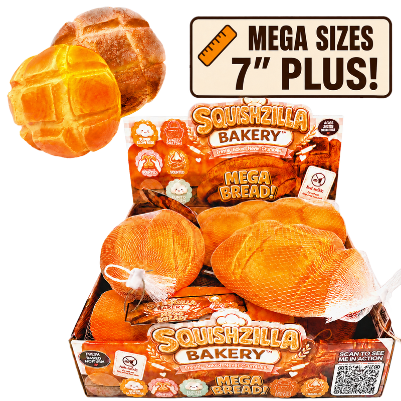 Fun Doh™ Squishy Bakery Slow Rise Foam Mega Bread - 6 Pieces Per Retail Ready Display 26891