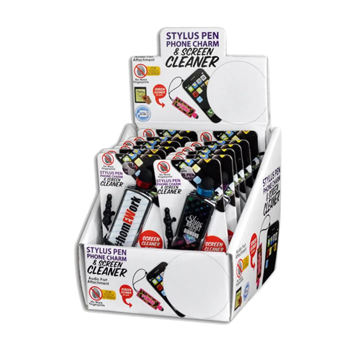 Stylus with Audio Port Attachment Pen - 12 Pieces Per Retail Ready Display 29582 NOVELTY INC