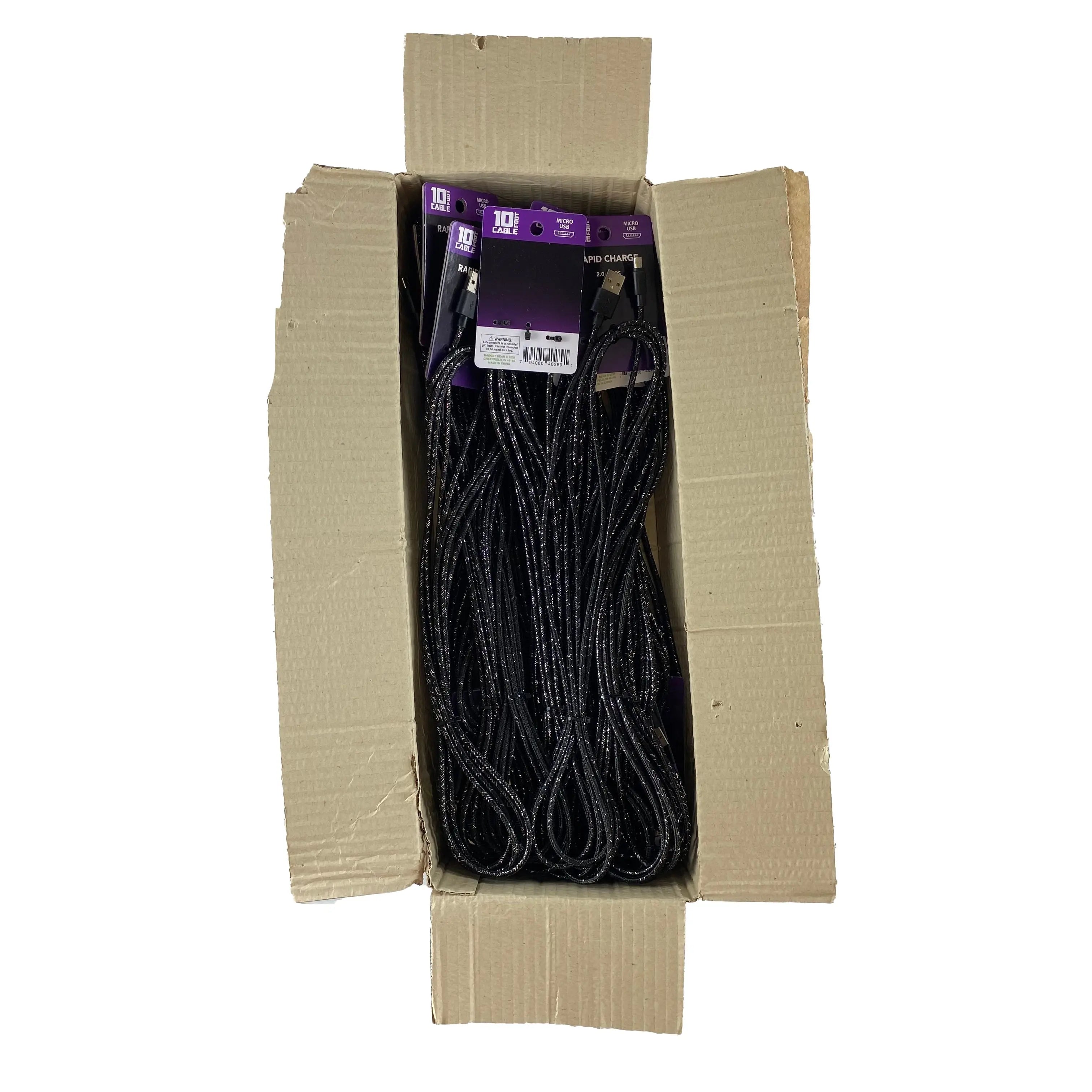 Charging Cable USB to Micro USB 10FT 2 Amp- 18 Pieces Per Pack 40289 NOVELTY INC
