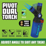 Pivot Head Dual Torch Lighter - 6 Pieces Per Retail Ready Display 41379 TORCH BLUE