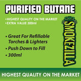 300ML Bulk Smokezilla Butane Refill - 6 Pieces Per Retail Ready Display 41397 SMOKEZILLA