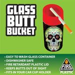 Full Print Glass Butt Bucket Ashtray - 3 Pieces Per Retail Ready Display 41528 SMOKEZILLA