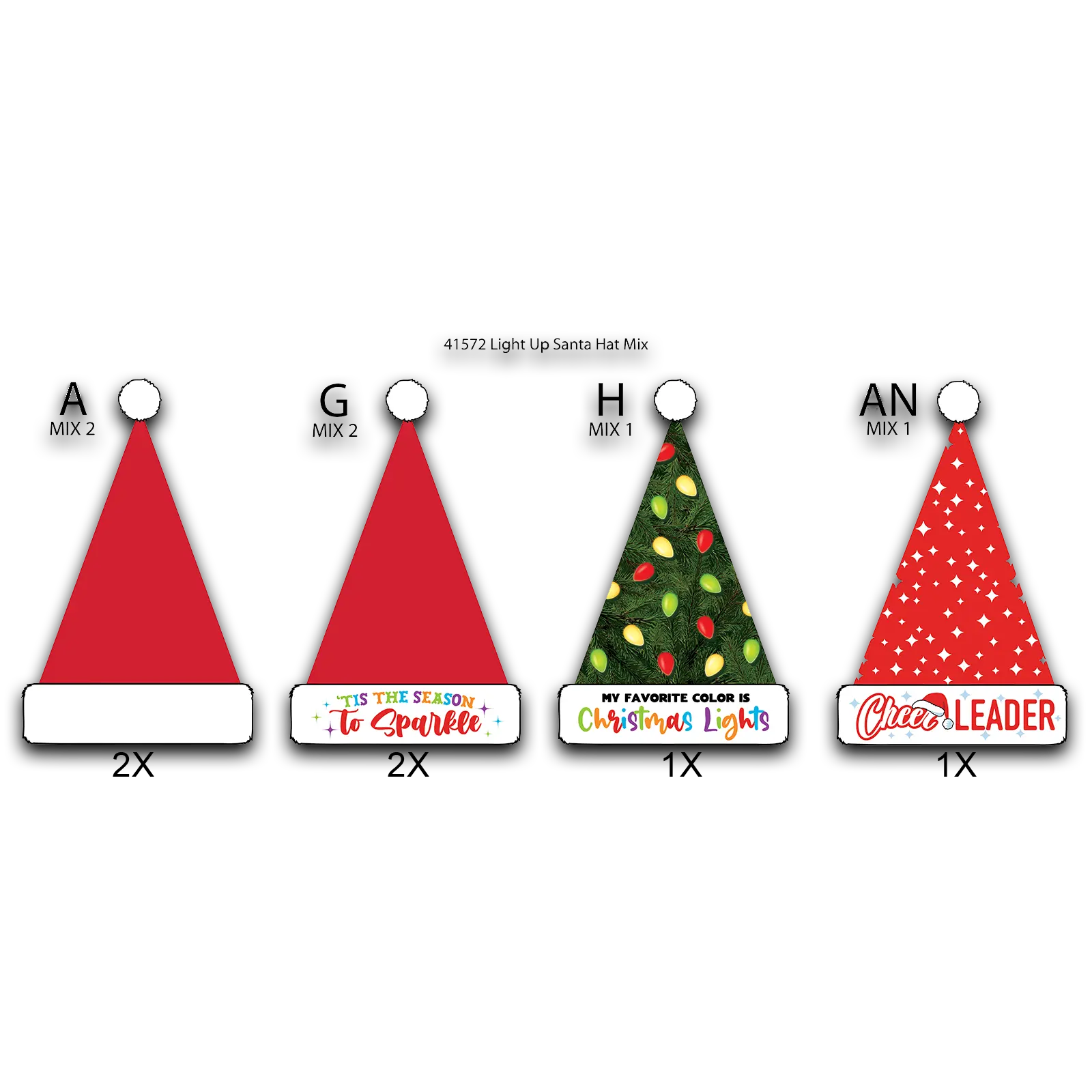 Christmas Hat Assortment Floor Display - 36 Pieces Per Retail Ready Display 88464 NOVELTY INC