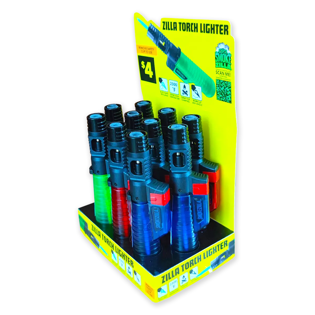Zilla Torch Stick Lighter - 10 Pieces Per Retail Ready Display 41587 SMOKEZILLA