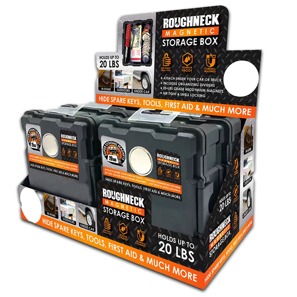Magnetic Storage Box - 4 Pieces Per Retail Ready Display 41592 ROUGHNECK