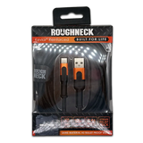 Charging Cable Roughneck Soft Cloth USB to USB-C 10FT 2.4 Amp - 4 Pieces Per Retail Ready Pack 41593 ROUGHNECK