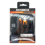 Charging Cable Roughneck Soft Cloth USB to Lightning 10FT 2.4 Amp - 4 Pieces Per Retail Ready Pack 41594 ROUGHNECK