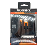Charging Cable Roughneck Soft Cloth USB to Lightning 10FT 2.4 Amp - 6 Pieces Per Retail Ready Display 41594D ROUGHNECK