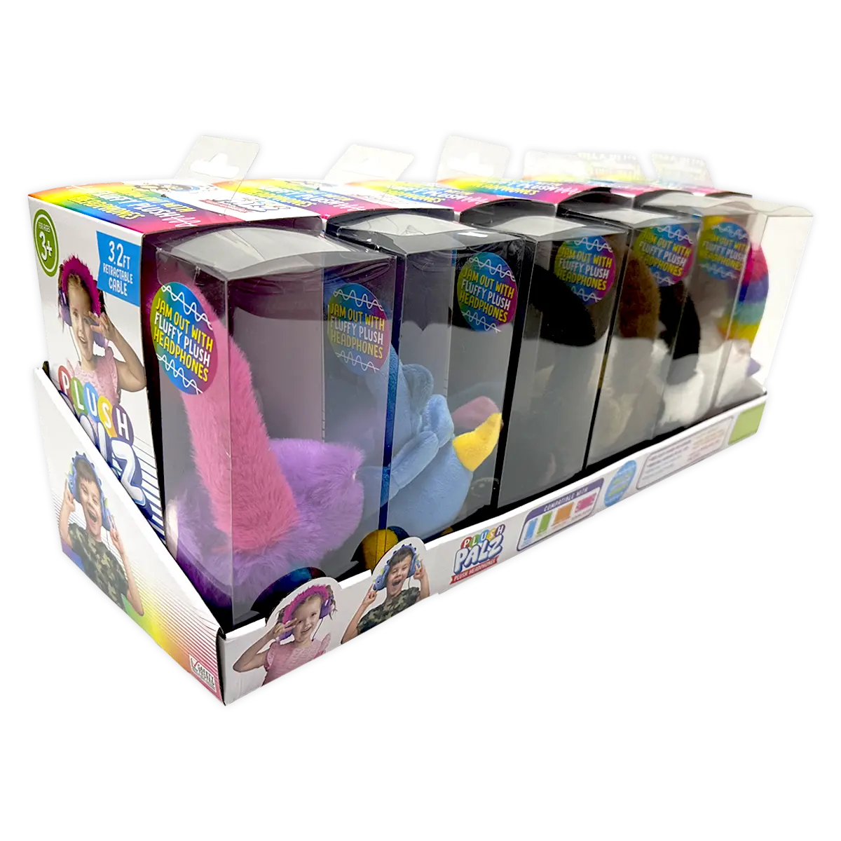 Plush and Headphones Assorted Floor Display - 36 Pieces Per Retail Ready Display 88521 KIPP BROTHERS