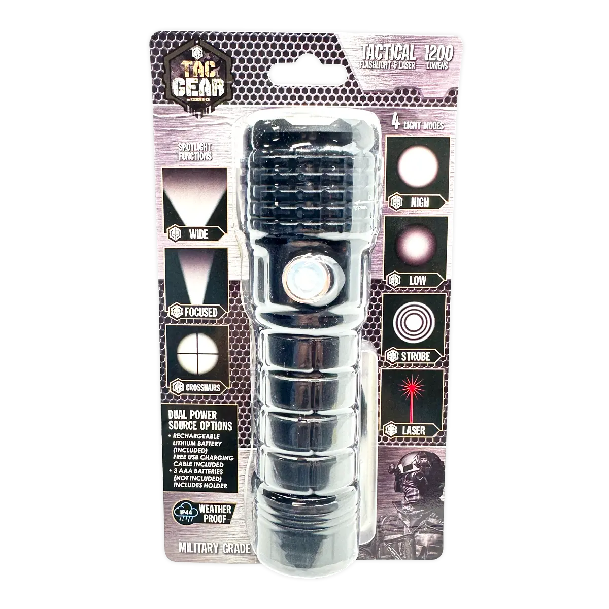 LED Flashlight Multi-Function Hazard Tool - 4 Pieces Per Retail Ready Display 41672 TAC GEAR