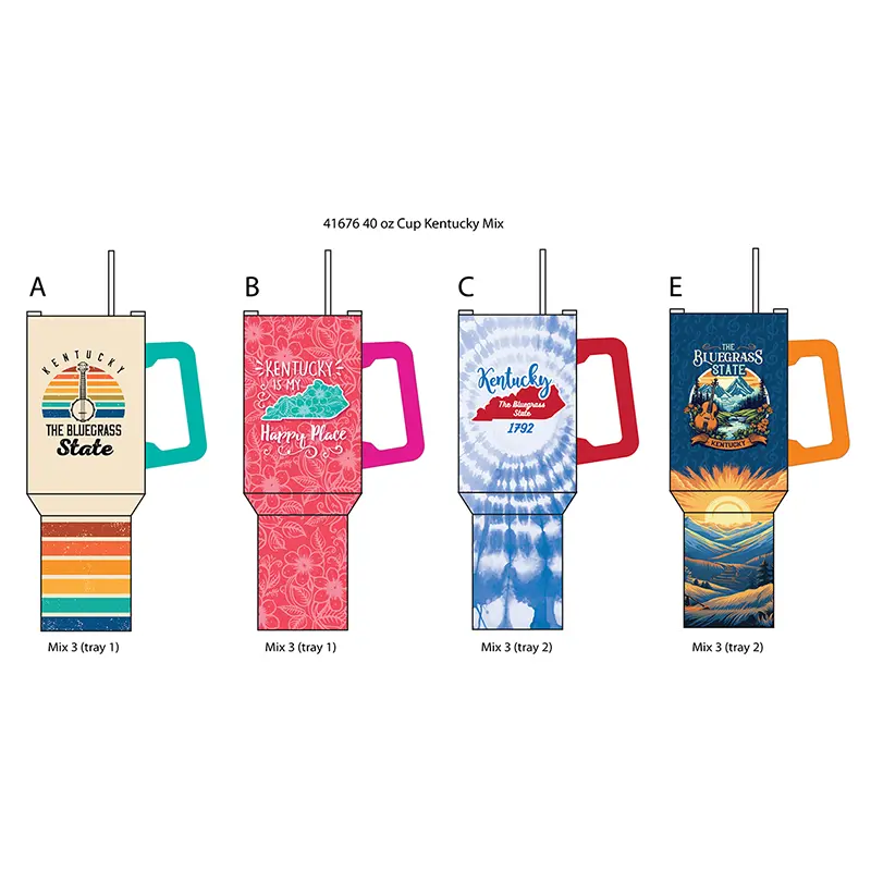 40 oz Stainless-Steel Insulated Printed Cup Kentucky - 6 Pieces Per Retail Ready Display 41676 ROUGHNECK