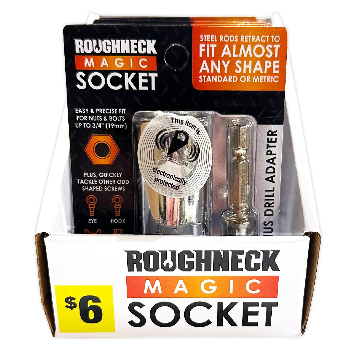 Magic Socket Tool with Drill Adapter - 4 Pieces Per Retail Ready Display 41681 ROUGHNECK