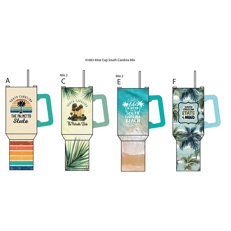40 oz Stainless-Steel Insulated Printed Cup South Carolina - 6 Pieces Per Retail Ready Display 41683 ROUGHNECK