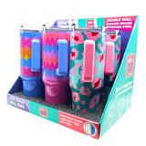 40 oz Insulated Stainless-Steel Summer Printed Cups - 6 Pieces Per Retail Ready Display 41685 ROUGHNECK