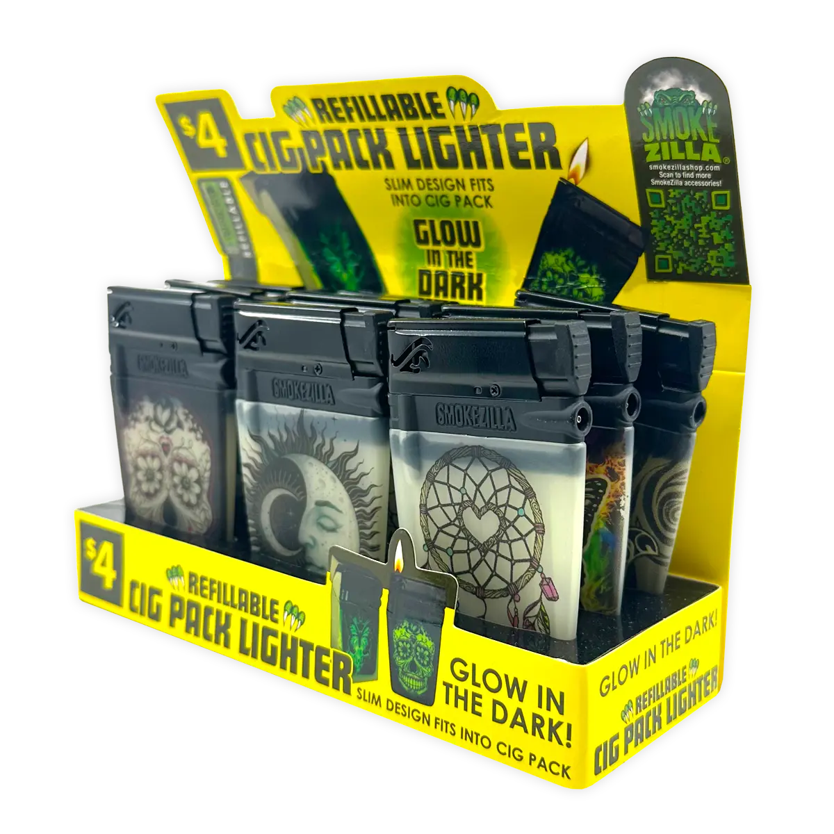 GID Cigarette Pack Thin Lighter - 9 Pieces Per Retail Ready Display 41728 SMOKEZILLA