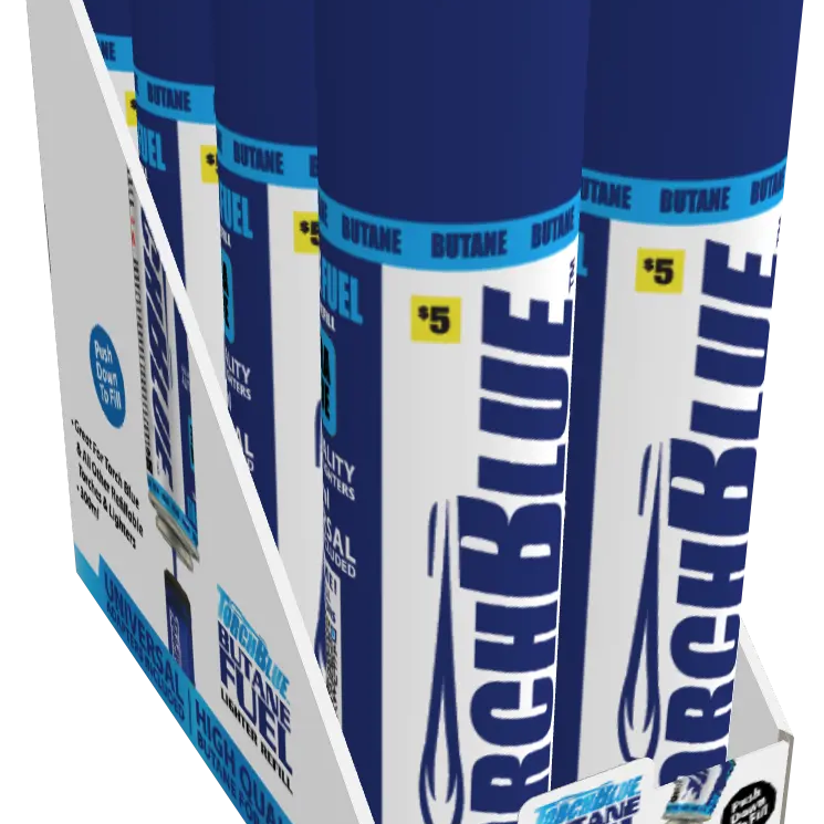 300ML Bulk Torch Blue Butane Refill - 8 Pieces Per Retail Ready Display 41737 TORCH BLUE