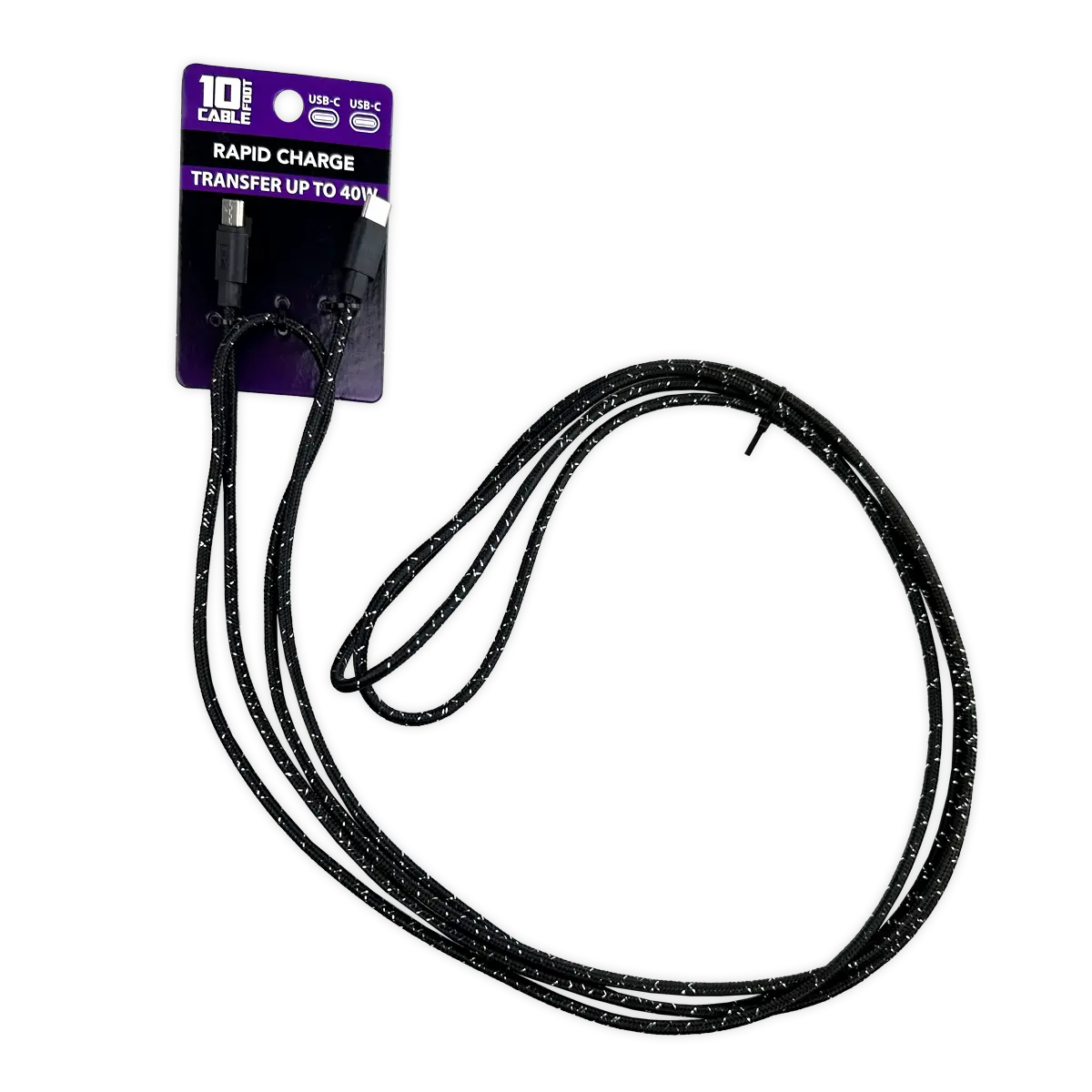 Charging Cable USB-C-to-USB-C 10FT 2 Amp - 8 Pieces Per Pack 41767 NOVELTY INC