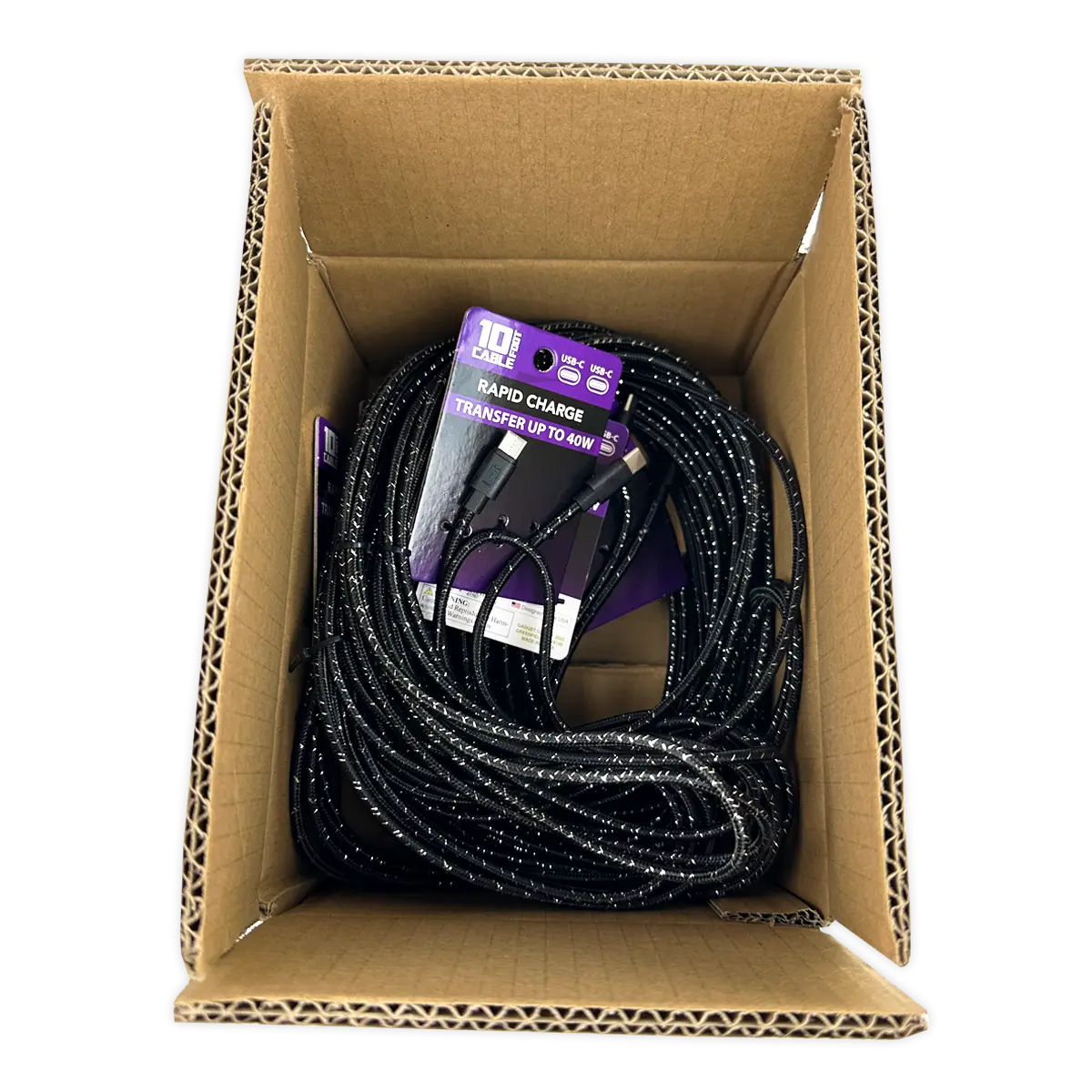Charging Cable USB-C-to-USB-C 10FT 2 Amp - 8 Pieces Per Pack 41767 NOVELTY INC