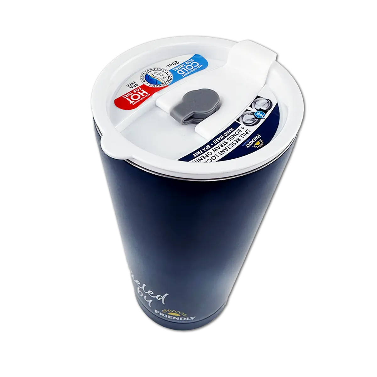 20 oz Stainless-Steel Insulated Printed Cup Friendly Express - 1 Piece Per Pack 41772 ROUGHNECK