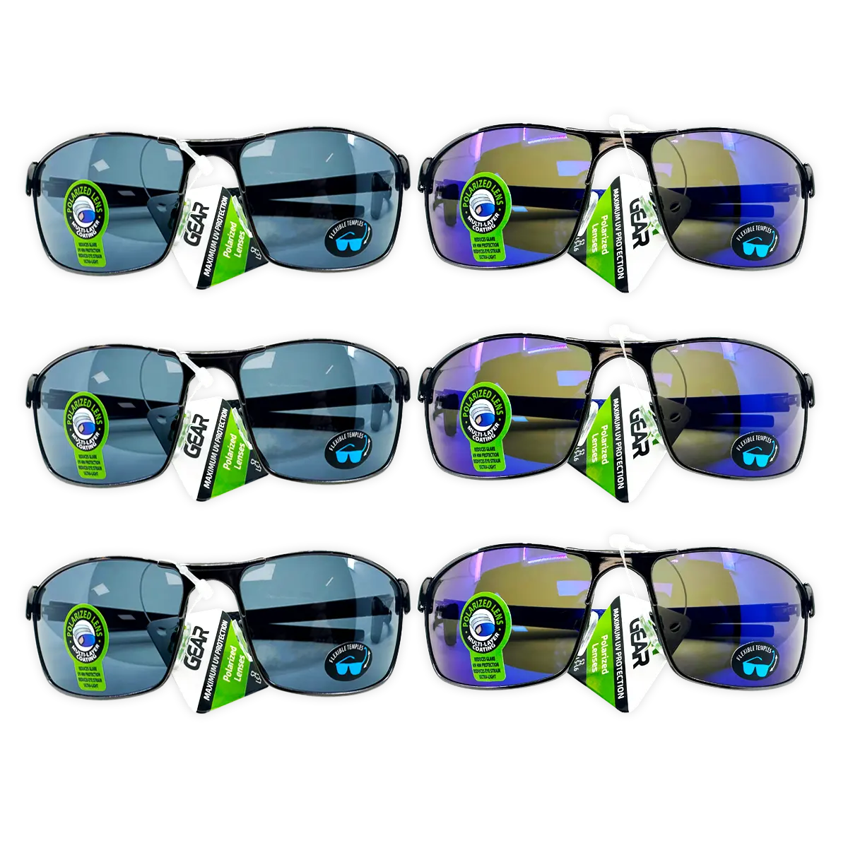 Sunglasses Sungear Assortment - 6 Pieces Per Pack 50250 SUN GEAR