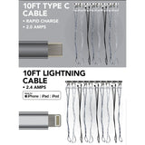10FT Braided Sync and Charge Cable Assortment Floor Display - 36 Pieces Per Retail Ready Display 88479 ROUGHNECK