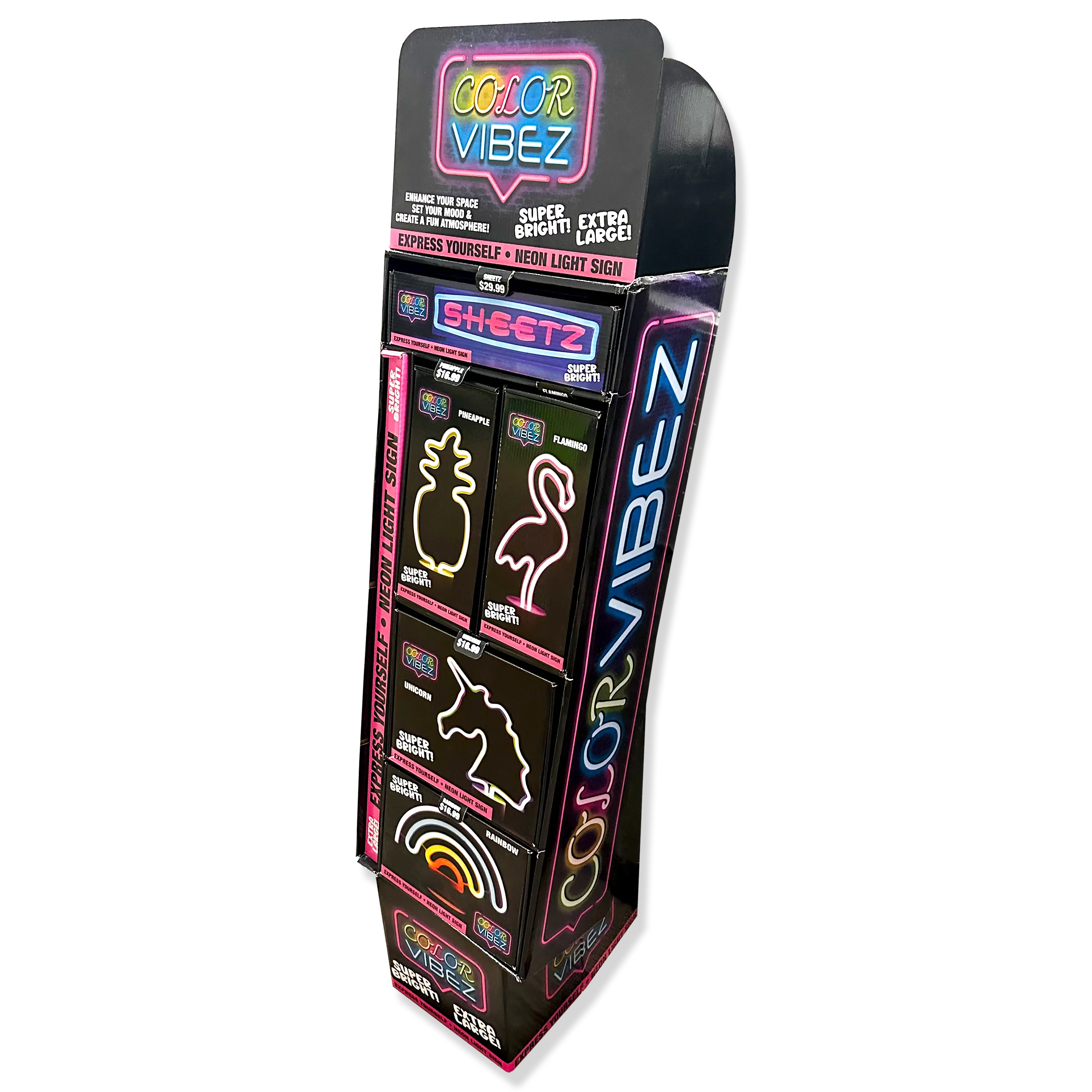 Neon Sign Assortment Floor Display (Sheetz Exclusive) - 17 Pieces Per Retail Ready Display 88455 NOVELTY INC
