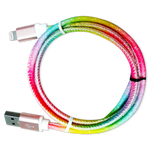 Charging Cable Rainbow USB to Lightning 3FT 2 Amp - 20 Pieces Per Pack 41317 GADGET GEAR