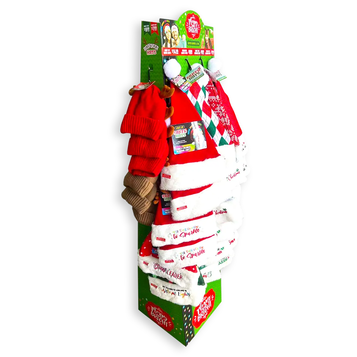 Christmas Hat Assortment Floor Display - 36 Pieces Per Retail Ready Display 88464 NOVELTY INC
