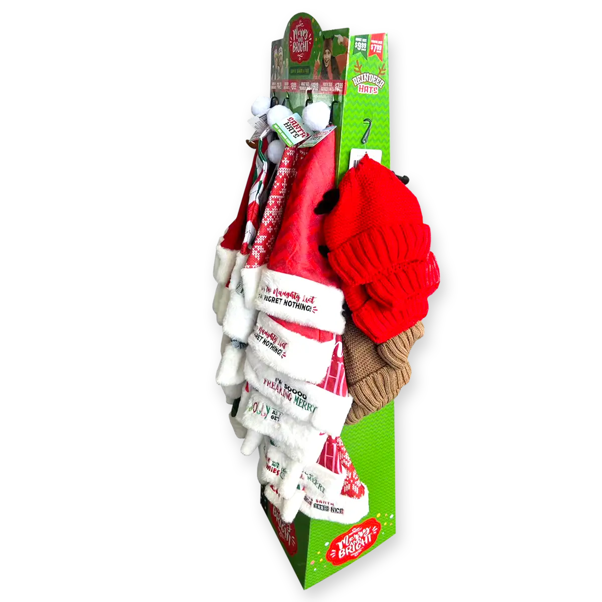 Christmas Hat Assortment Floor Display - 36 Pieces Per Retail Ready Display 88464 NOVELTY INC