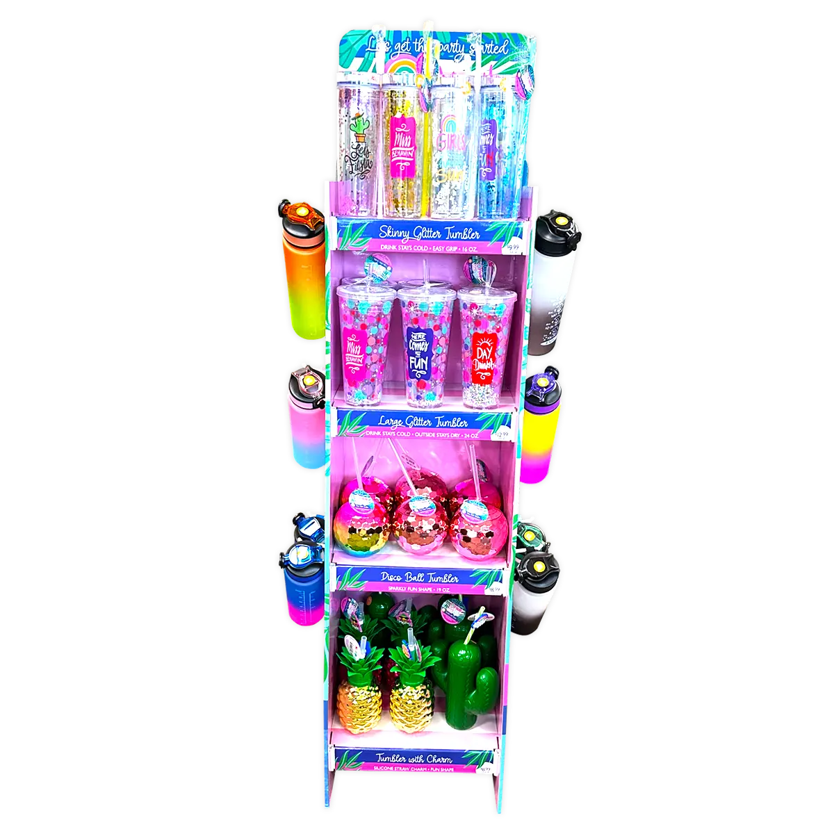 Summer Drinkware Assortment Floor Display - 42 Pieces Per Retail Ready Display 88470 KIPP BROTHERS