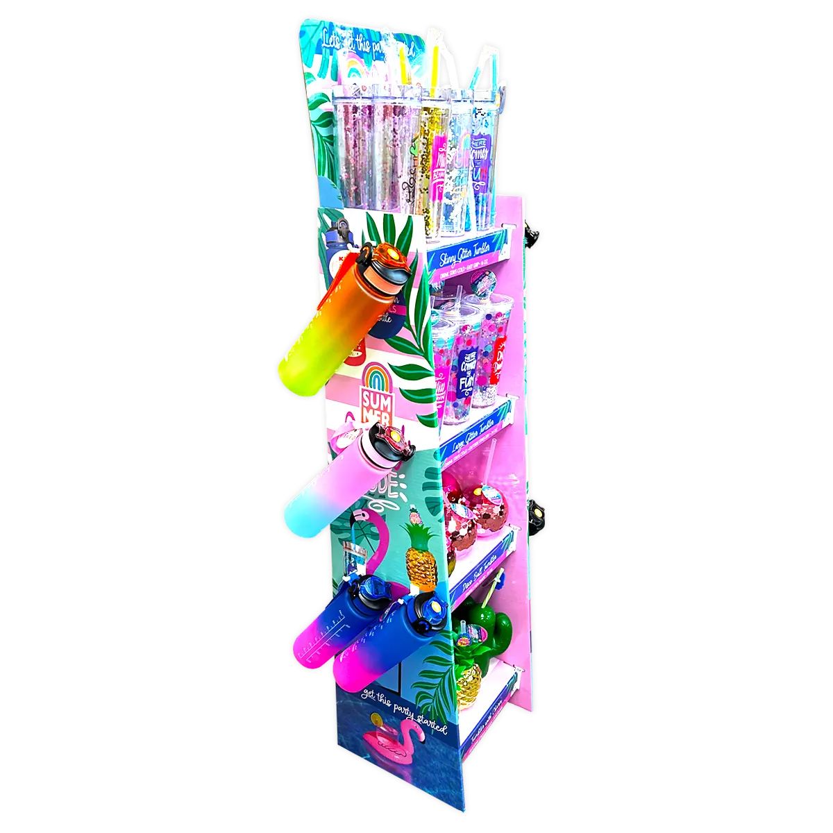 Summer Drinkware Assortment Floor Display - 42 Pieces Per Retail Ready Display 88470 KIPP BROTHERS