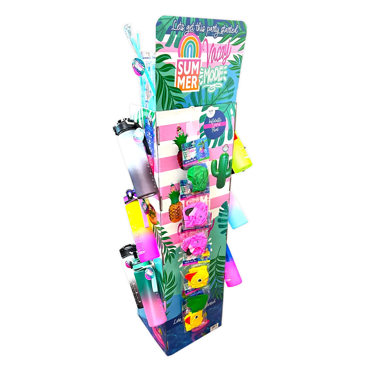 Summer Drinkware Assortment Floor Display - 42 Pieces Per Retail Ready Display 88470 KIPP BROTHERS