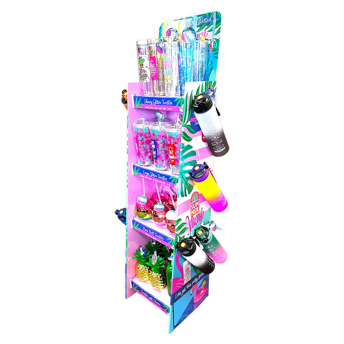 Summer Drinkware Assortment Floor Display - 42 Pieces Per Retail Ready Display 88470 KIPP BROTHERS