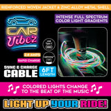 Charging Cable LED Light-Up Assortment - 6 Pieces Per Retail Ready Display 88472 CAR VIBEZ