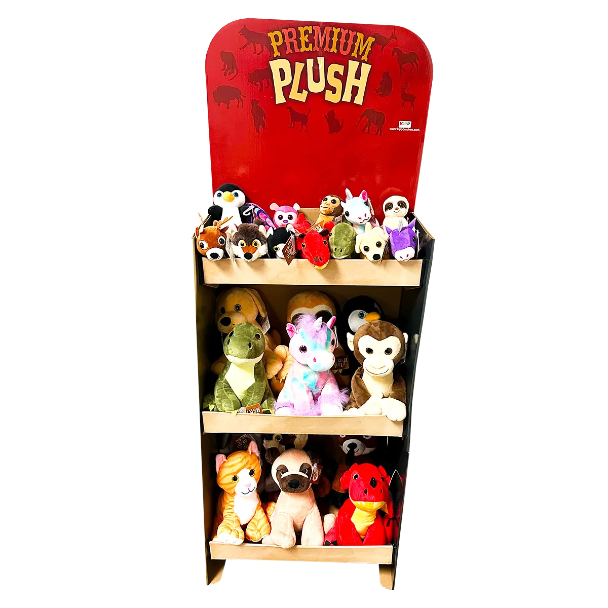Plush Premium Assortment Floor Display - 24 Pieces Per Retail Ready Display 88484 KIPP BROTHERS