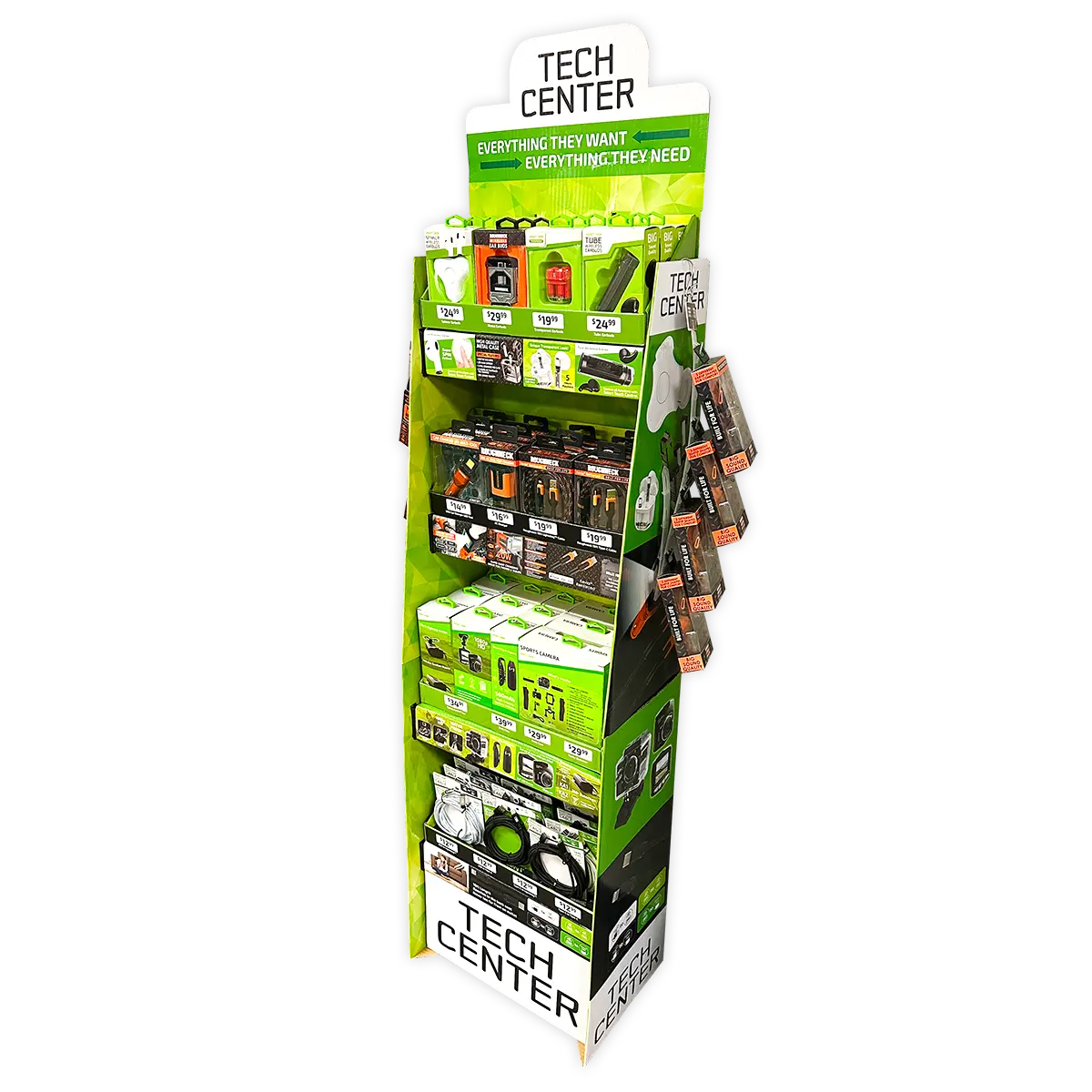 Tech Gift Center Assortment Floor Display - 62 Pieces Per Retail Ready Display 88488 NOVELTY INC
